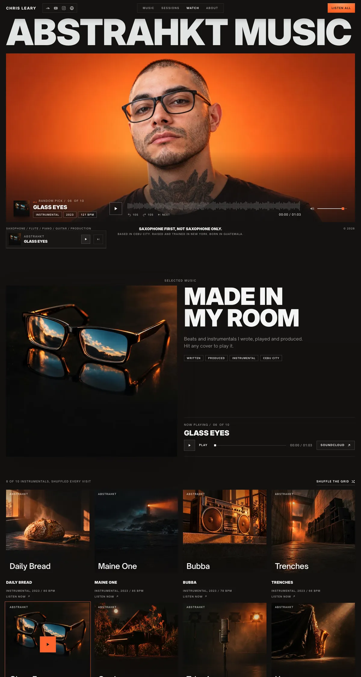 ABSTRAHKT website on desktop